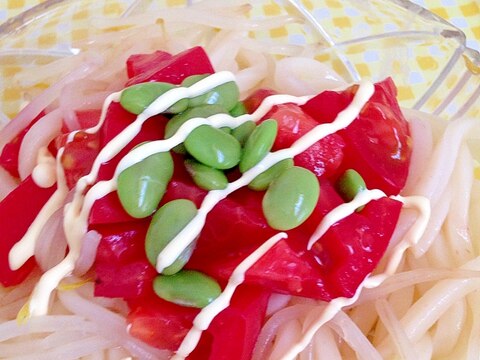 トマトと枝豆の冷やしうどん♡